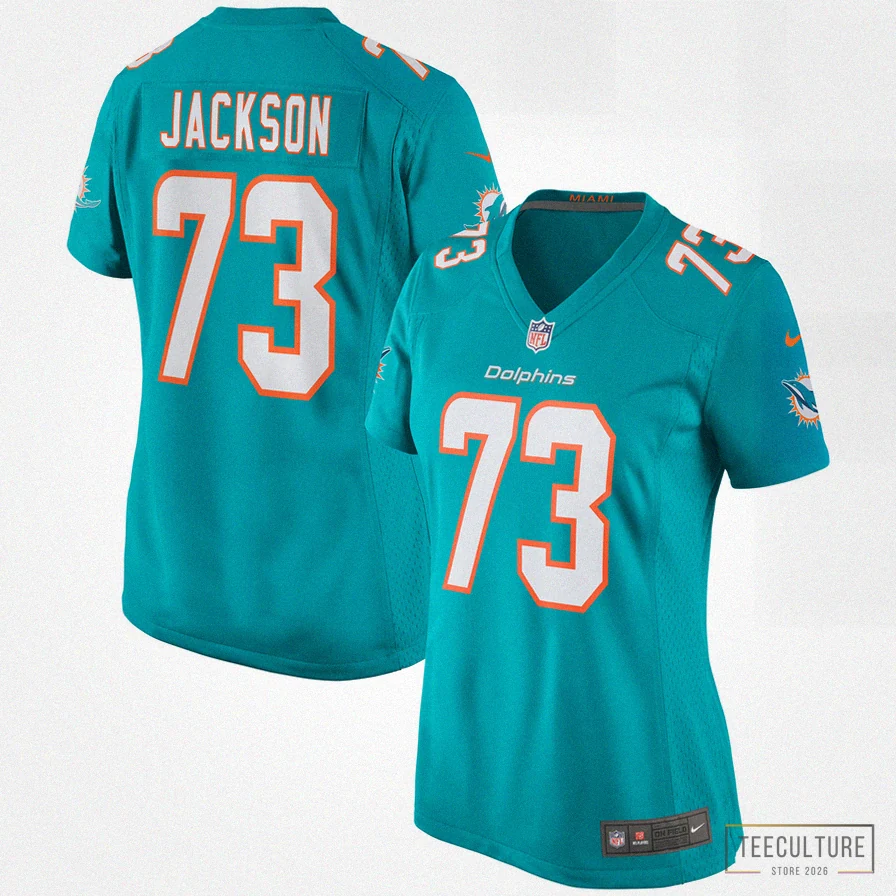 Teeculture - Custom Name Jersey - Women'S Miami Dolphins Austin Jackson Aqua Game Jersey