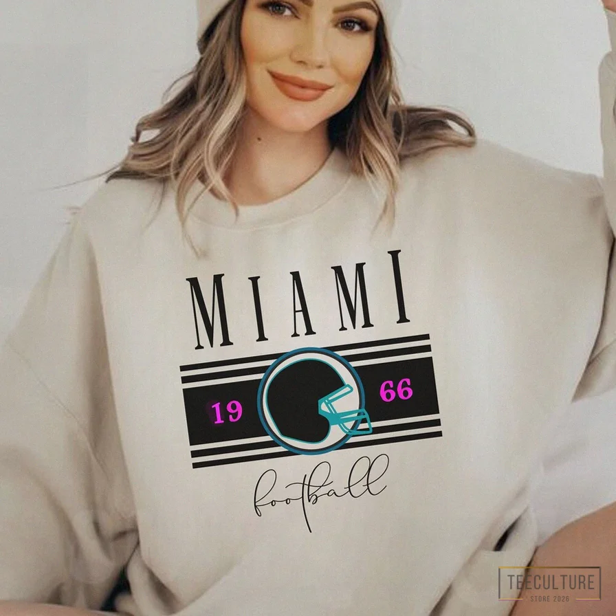Teeculture - Fleece Sweatshirt - Miami Football Sweatshirt - Miami Dolphins Shirt - Vintage Miami Dolphins Sweatshirt - Dolphins Shirt - Retro Miami Tee - Dolphins Football Gift