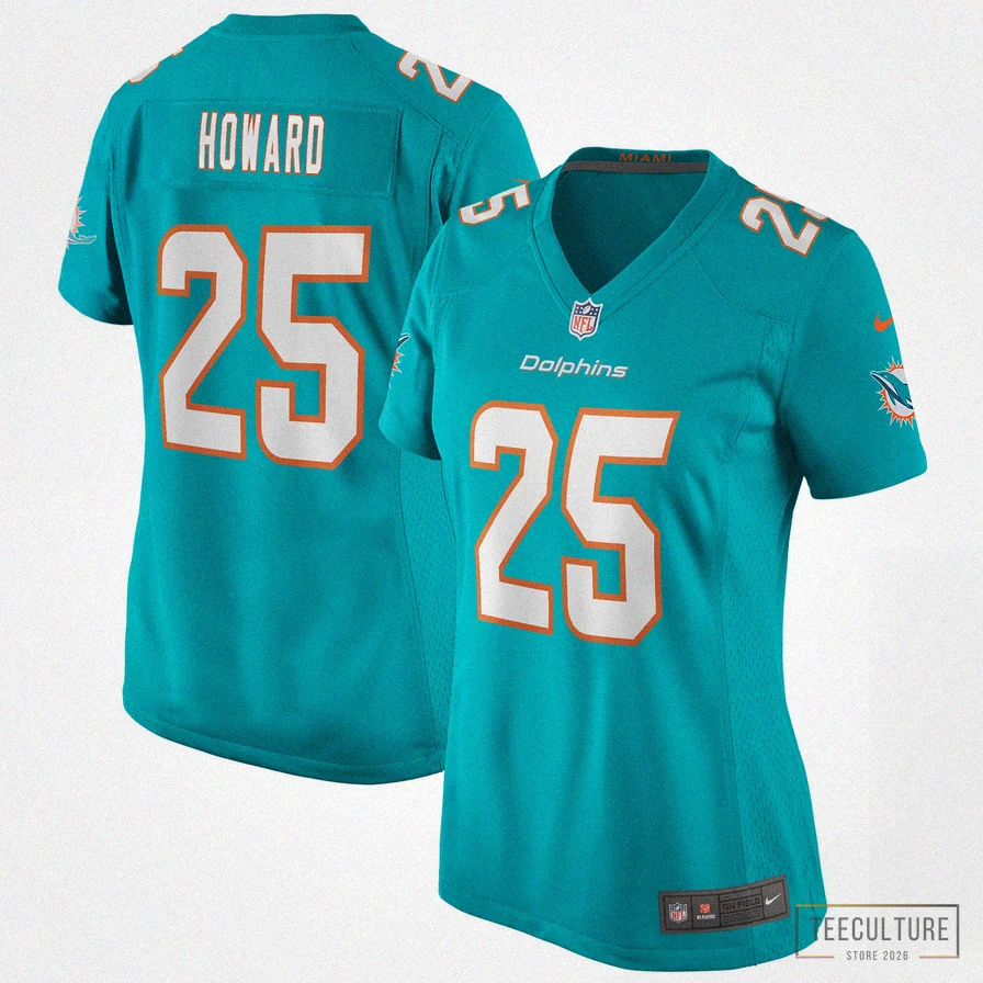 Teeculture - Custom Name Jersey - Women'S Xavien Howard Aqua Miami Dolphins Game Jersey