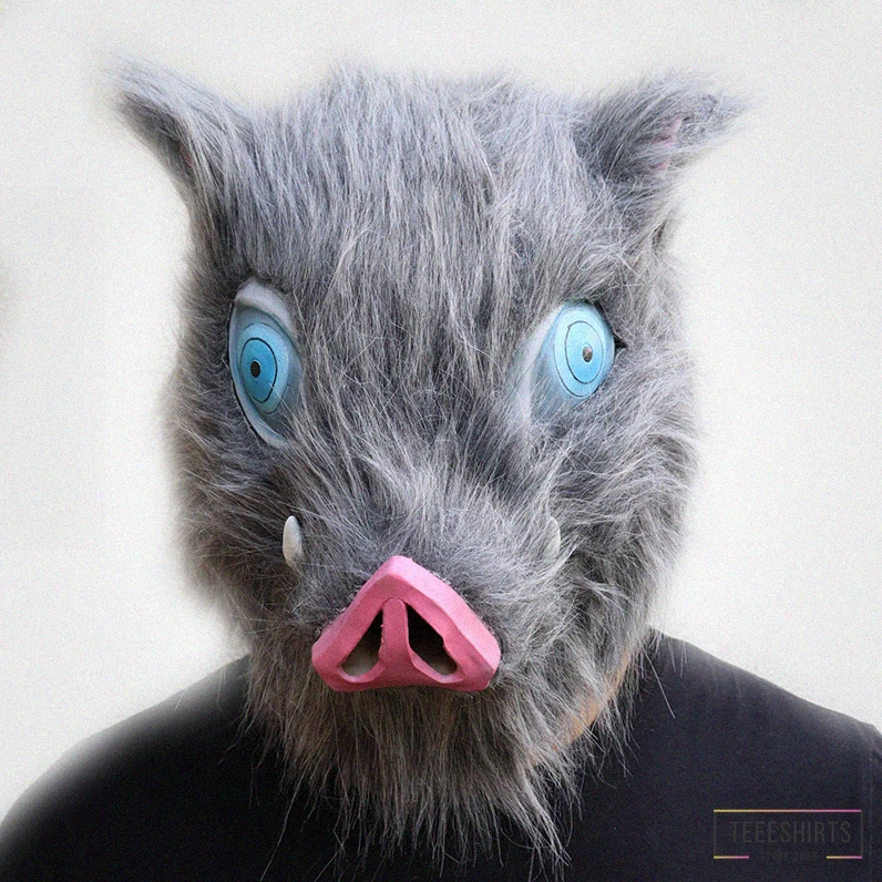 Teeeshirts - Featured Product - Hashibira Inosuke Demon Slayer Kimetsu No Yaiba Cosplay Costume Halloween Women Men Pants Wool Skirt Pig Head Mask Alx