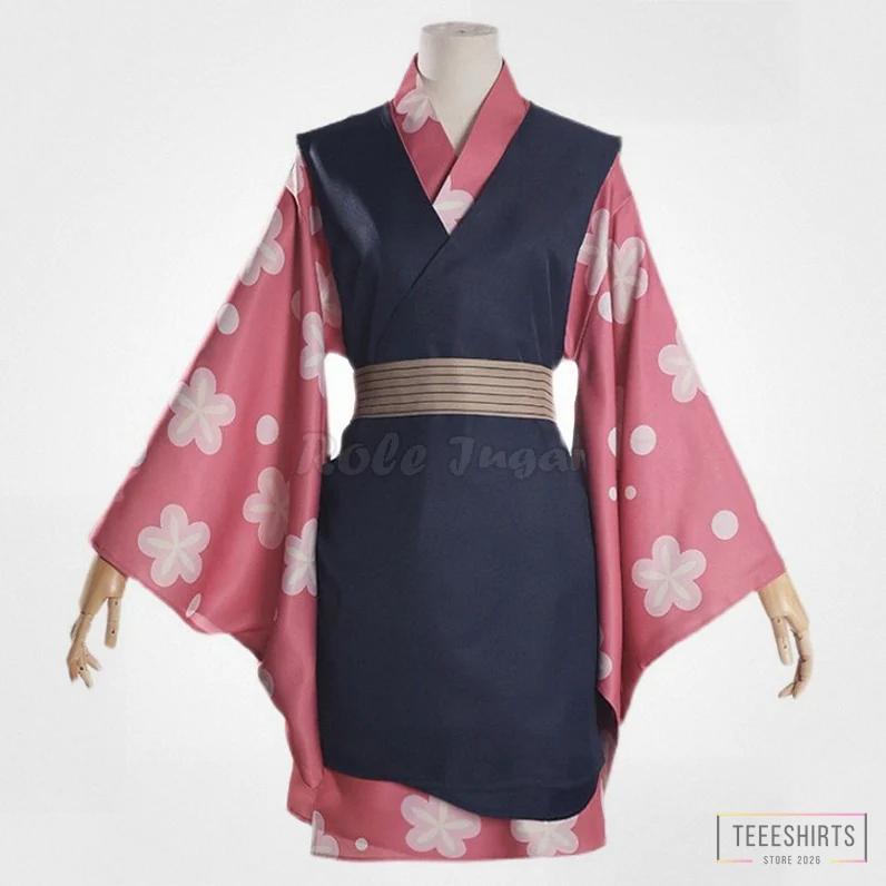 Teeeshirts - Featured Product - Anime Demon Slayer Kimetsu No Yaiba Makomo Cosplay Costume Women Men Kimono Outfit Pvc Mask Wig For Halloween Party C75X07 Alx