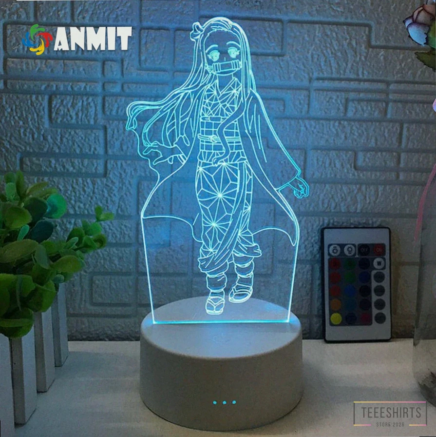 Teeeshirts - Featured Product - Demon Slayer Kamado Nezuko Lamp Be Night Dorm Room Lights Led For Decoration Bedroom Decor Anime Figure Led Panel Lights Alx