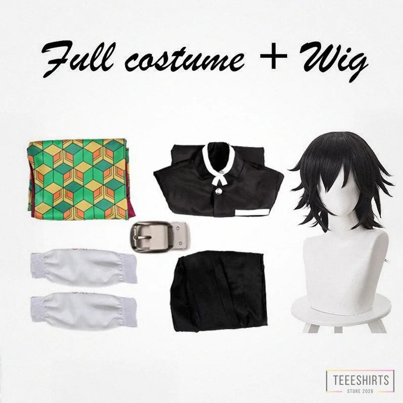 Teeeshirts - Featured Product - Anime Demon Slayer Tomioka Giyuu Cosplay Costume Kimetsu No Yaiba Kimono Uniform Wig Halloween Costumes For Women Men Kids Alx