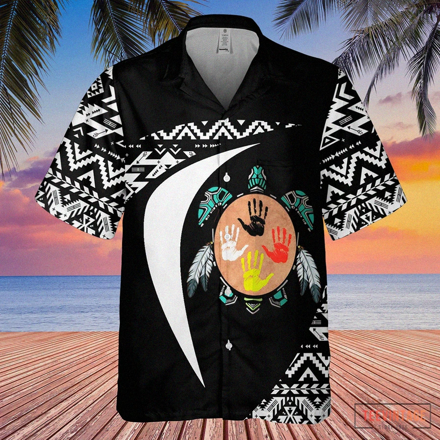 Teevintage - Graphic Tee - Gb - Hw0011491 Turtle Symbol Native American Hawaiian Shirt 3D