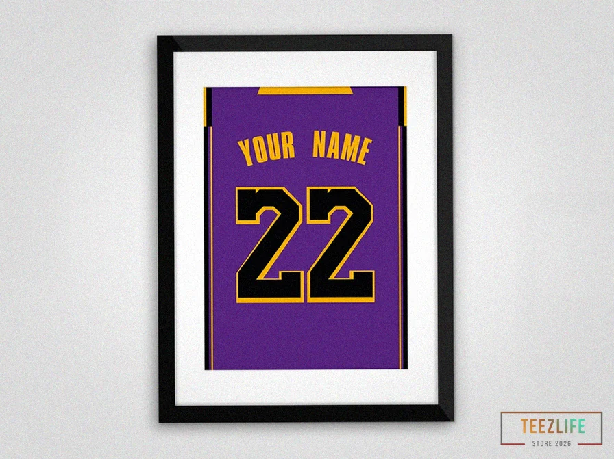 Teezlife - Custom Name Jersey - Custom Basketball Jersey - Los Angeles Lakers. Digital Print - Instant Download - Poster - Art - Gift - Wall Art. Pick Name & Number