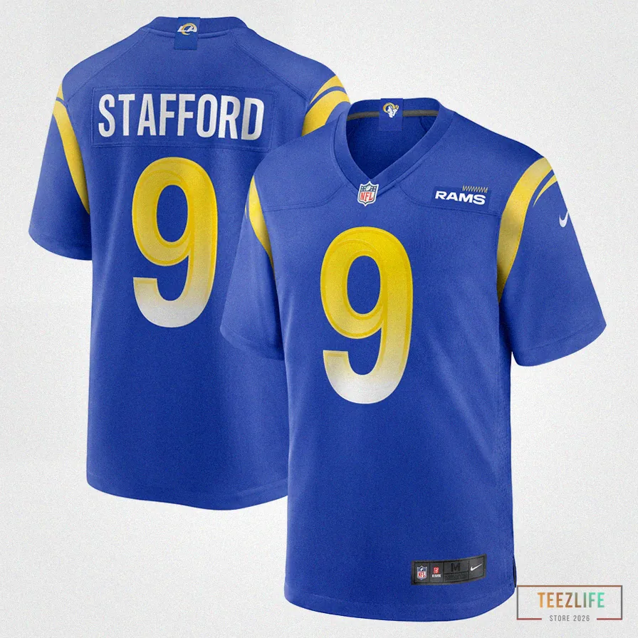 Teezlife - Custom Name Jersey - Men'S Los Angeles Rams Matthew Stafford Royal Player Game Jersey
