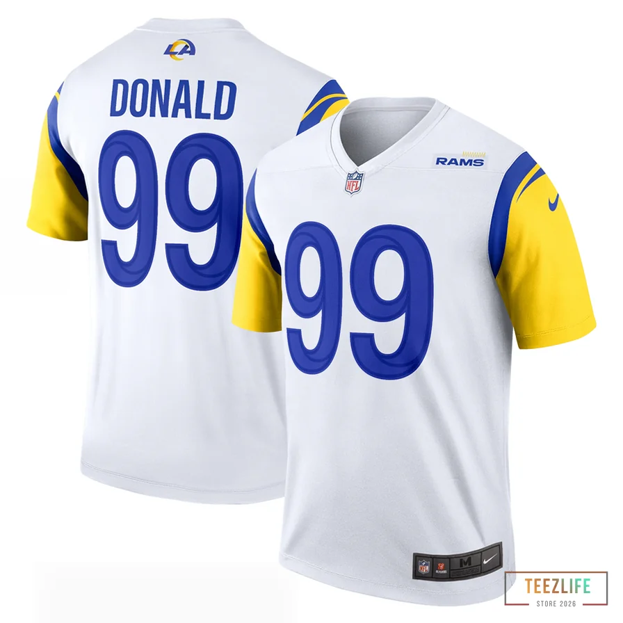 Teezlife - Custom Name Jersey - Men'S Los Angeles Rams Aaron Donald White Legend Jersey