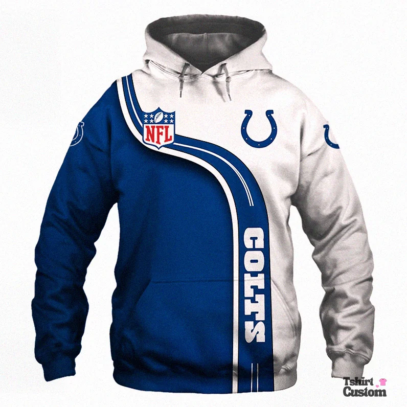 Tshirtcustom - Custom Hoodie - Indianapolis Colts Hoodie 3D Hoodie Zip Hoodie - Sports - Team 3D All Over Print Hoodie Zip Hoodie Aop Shirt