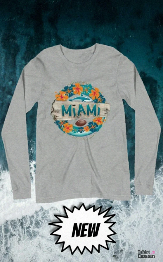 Tshirtcustom - Comfortable Long Sleeve - Miami Dolphins Long Sleeve Shirt - Tua Tagovailoa Long Sleeve Shirt - "Aloha Miami" Long Sleeve Shirt