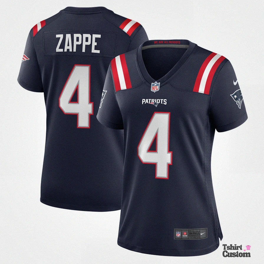 Tshirtcustom - Custom Name Jersey - Women'S New England Patriots Bailey Zappe Navy Game Player Jersey