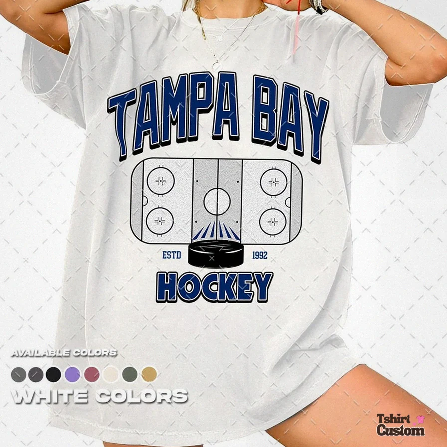 Tshirtcustom - Printed T - Shirt - Tampa Bay Lightning 1992 T - Shirt - Hockey Team Shirt - Nhl Shirt - Gameday T - Shirt - Vintage 90S Hockey Fan Shirt - Comfort Colors Unisex T - Shirt