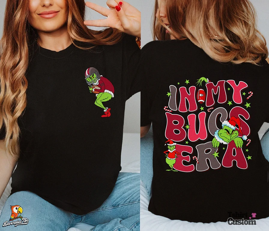 Tshirtcustom - Fleece Sweatshirt - Tampa Bay Football Sweatshirt - Grinch In My Go Bucs Era Sweatshirt - Football Sweatshirt - Grinchmas Sweatshirt