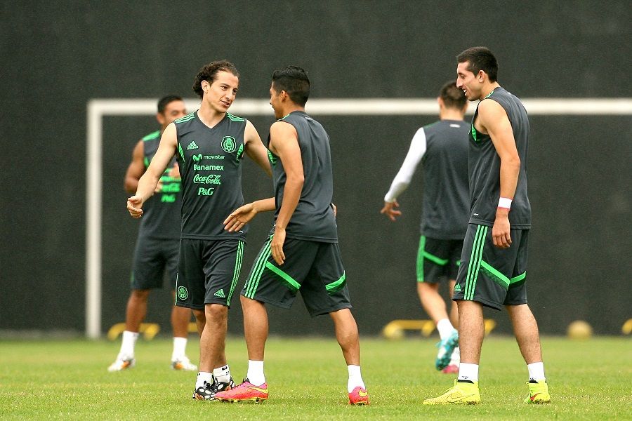 Treino do México em Santos-SP