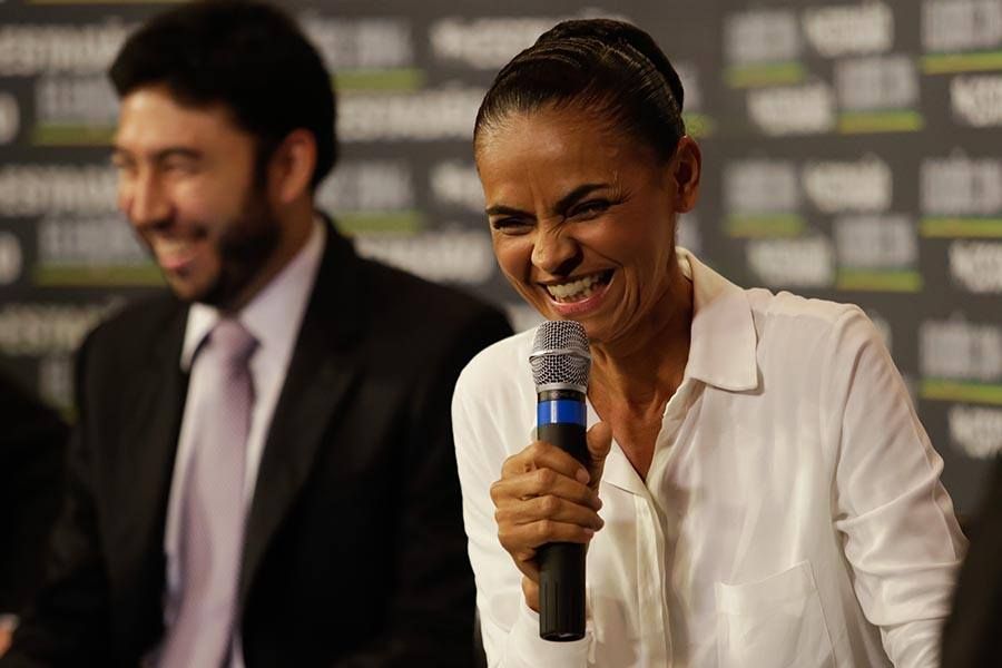 Marina Silva durante entrevista ao Estadão