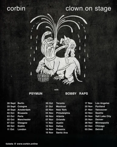 Clown on stage continued.. 
@bobbyraps joining for US dates 
@psymunbeats at eve