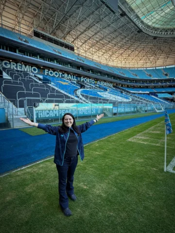 Na arquibancada não dei sorte, mas desde que pisei o gramado da Arena, não perde