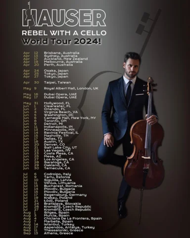 REBEL WITH A CELLO World Tour 2024!!! 🎻🔥 

My first EVER Solo World Tour! 🌎

