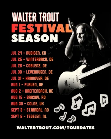 On sale now!! 

Waltertrout.com 

#waltertrout #livemusic #festival #europeanfes