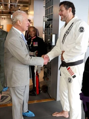 H.H King Charles. Special visit today at the academy. Jiu-jitsu reaching new hei