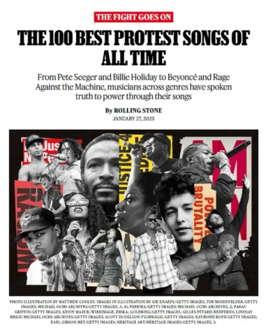THE 100 BEST
PROTEST SONGS OF ALL TIME by @rollingstone 

N•77
In the final thro