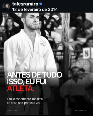 Antes de tudo isso, eu fui atleta.
Cada campeonato era outra cidade. Depois outr
