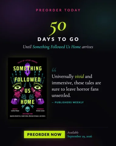 50 days to go ✨

Something Followed Us Home is available September 29.

Preorder