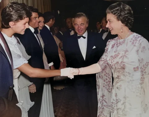 A beautiful moment. The Queen herself. We met while I was filming “International