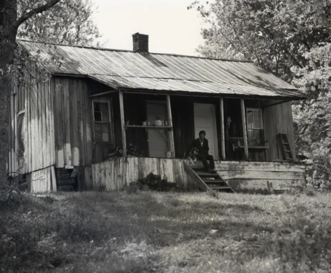 Townes sitting on his porch in Franklin, TN. 

Photo by Wood Newton