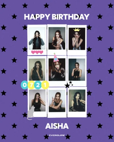 [🎂]
Happy Birthday AISHA ✨💜

#EVERGLOW #에버글로우
#아샤 #AISHA
@aishabella_is 
#HAPP