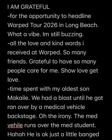 Grateful. #warpedtour #paparoach