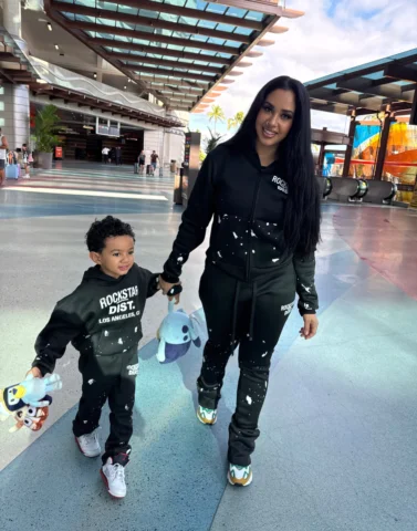 Halloway Black Zip Up Super Stacked Trackset and boys Scottie 2.0 Black hoodie/S