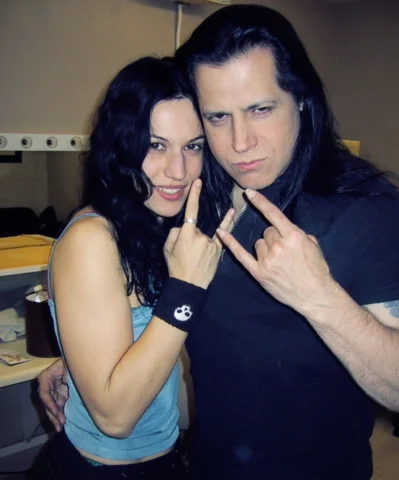 " GD & Christina Scabbia/Lacune Coil backstage at the very first 'Blackest of th