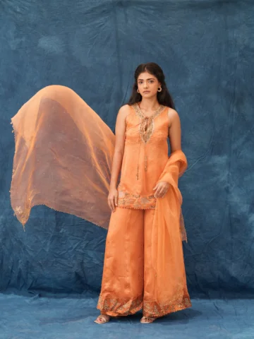 Two beautiful outfits I got to wear for the promotions of Sing Geetham 🧡💙🤍 🩷