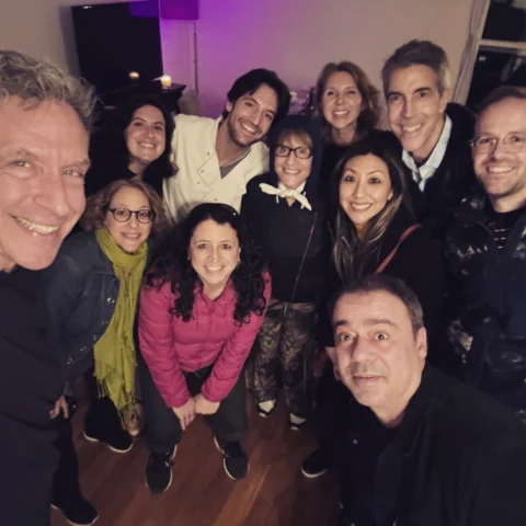 Company dinner on the MOTH Tour!! Love these people.