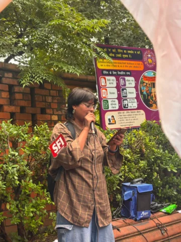 SFI Rally at Arts Faculty Yesterday. 
Students Rallied through Delhi University 