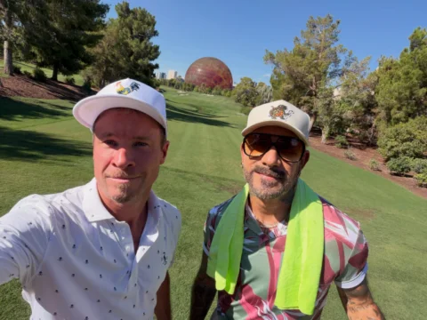 7am tee time at @wynngolf @wynnlasvegas ….. Have to get out before the sun waked