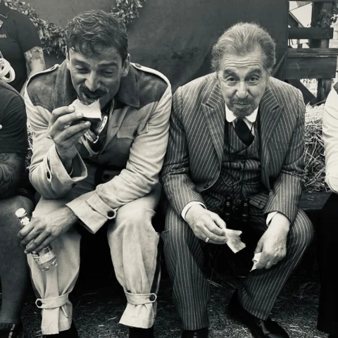 In between takes of MASERATI. Love you Al Pacino ❤️ #alpacino #maserati