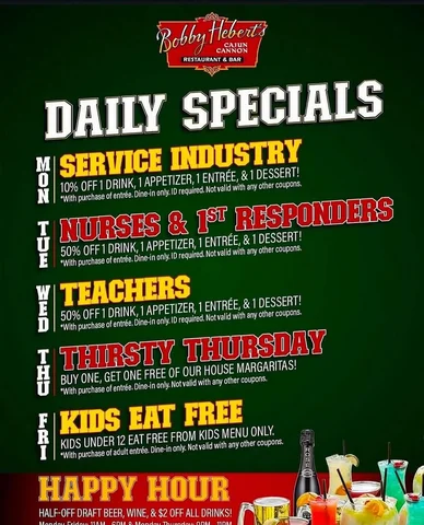 Daily Specials at Bobby’s ❤️