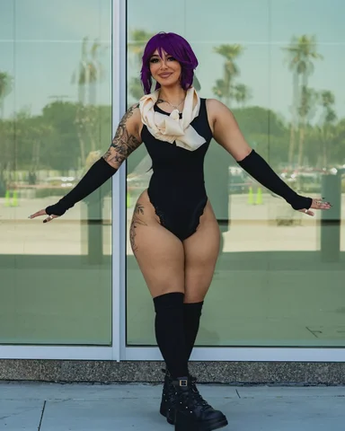 How did I do on the Yoruichi cosplay 🐈‍⬛💜 

@animeink_sav 

#Gigiibunny #reels