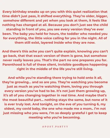 Brb, crying. My first born turns 6 tonight and all I can think about is where we