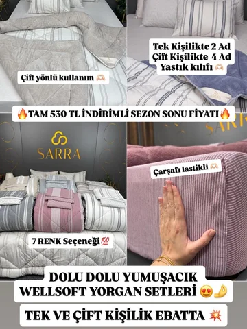🔥 Tam 530₺ İndirim Fırsatı! 🔥

Yumuşacık, sıcacık ve dolu dolu Sarra Wellsoft 