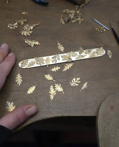 The humble start to the finished oak leaf bracelet. 

In making this bracelet, I