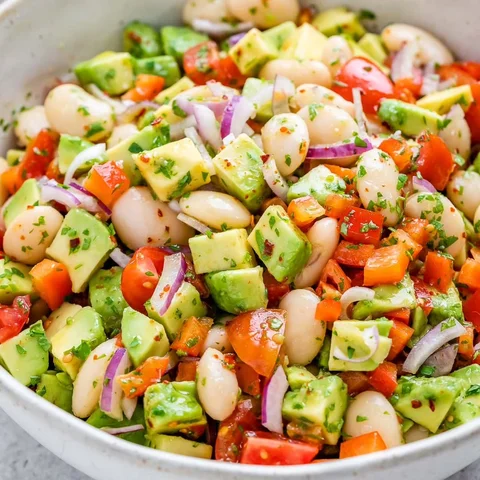 Avocado Bean Salad 

My neighbor was shocked that this recipe was gone first at 