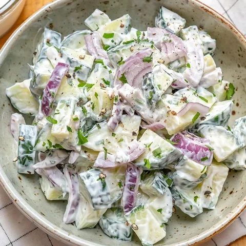 Greek Yogurt Cucumber Salad 🌞

⭐️⭐️⭐️⭐️⭐️ Type "RECIPE" below in the comments, 