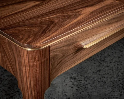 The Walnut & Brass Hall Table is finally complete. Believe it or not, the triple