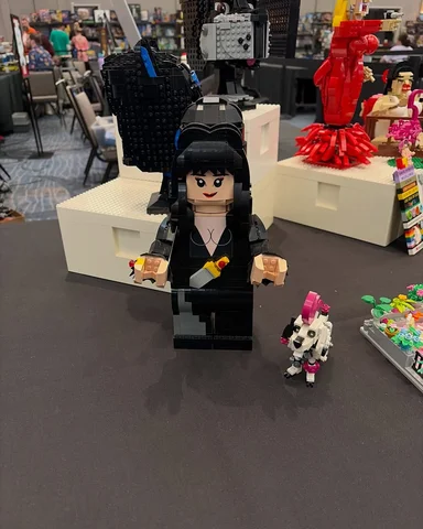 Check out Elvira & Gonk in @lego form at @brickcentricdotcom Lego Con in Burbank