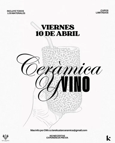 VIERNES 10 DE ABRIL 
NUEVO ENCUENTRO CREATIVO para hacer tu pieza de cerámica de