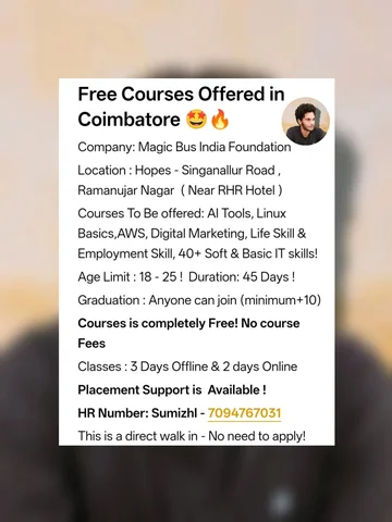 IT & Non IT courses in Coimbatore 🤩🔥 
.
.
#coimbatore #singanallur #navaindia 