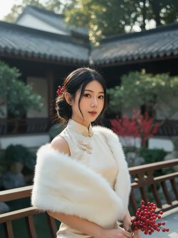 一抹素白，一点红