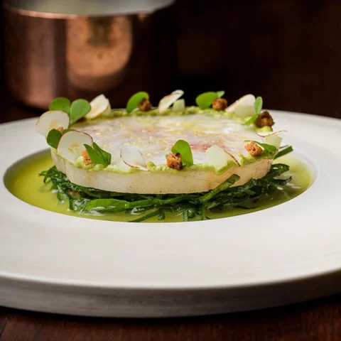 Silure de Loire confit / Oseille du jardin / Céleri de la Chapelle sur Erdre

📸